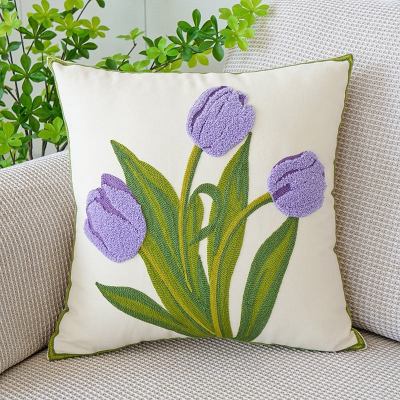 Brodert tulipanputeomslag | Luvikno