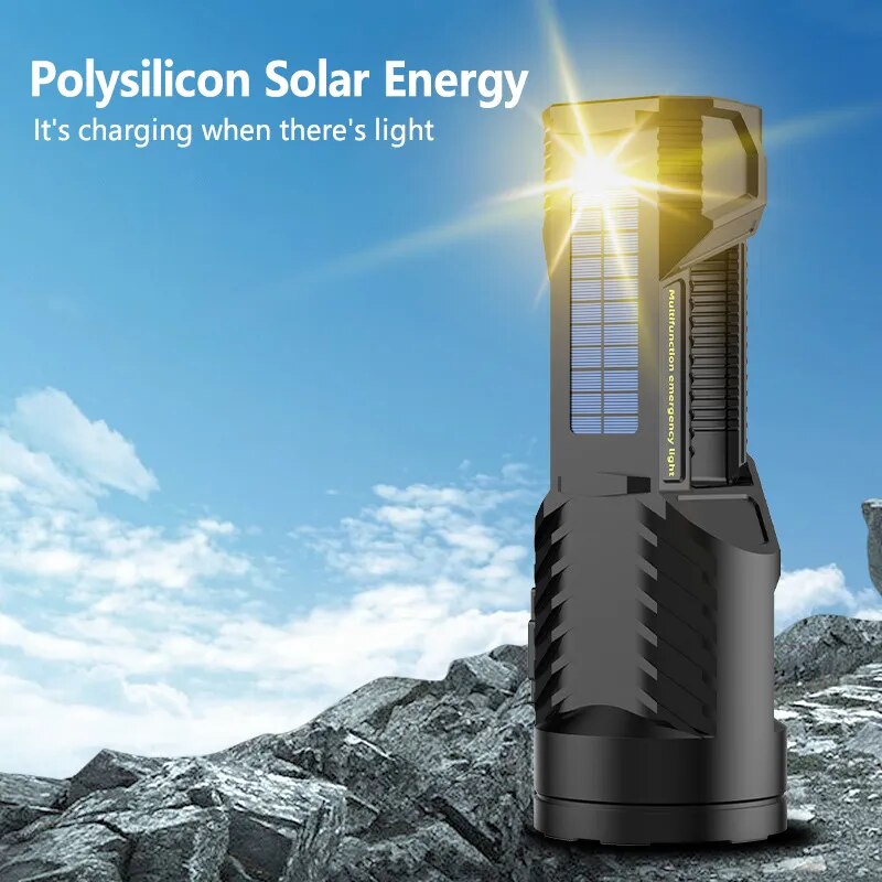 Solar Høy Effekt Multifunksjons Lommelykt | Luvikno