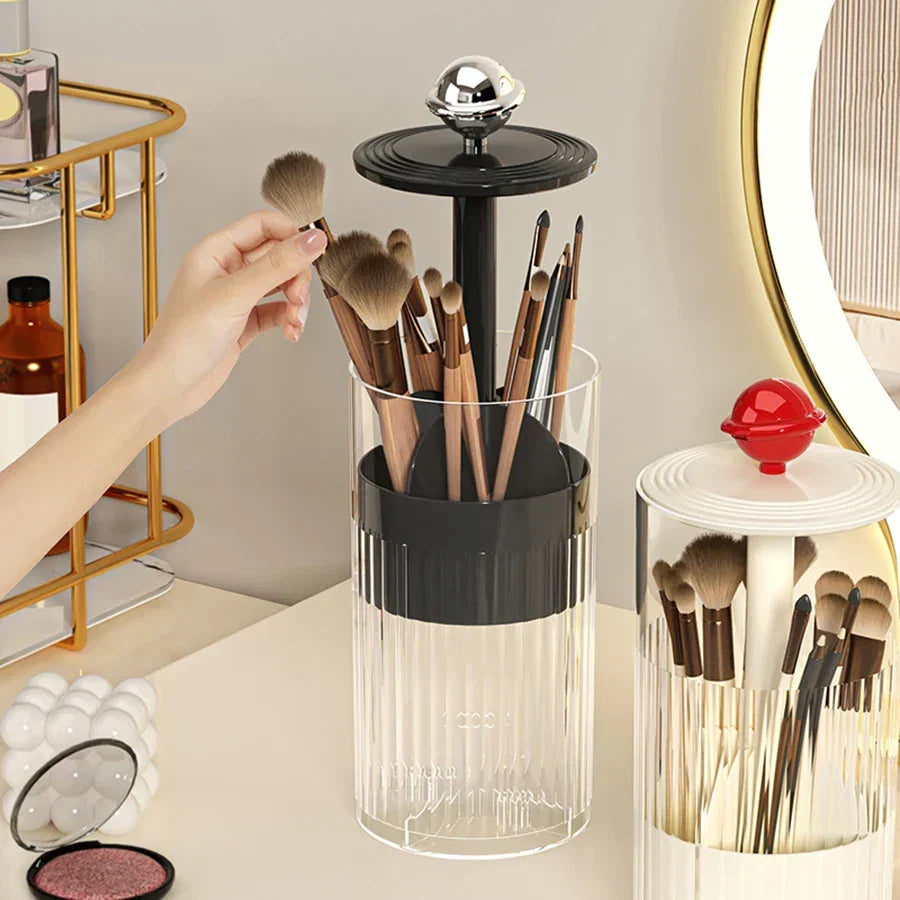 Auto Lift & Luxe Makeup Brush Organizer | Luvikno