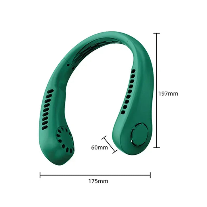 Bærbar mini nakkefan – Bærbar USB luftkjølt fan for sommer, utendørs sport, løping, reise, uten blader design | Luvikno
