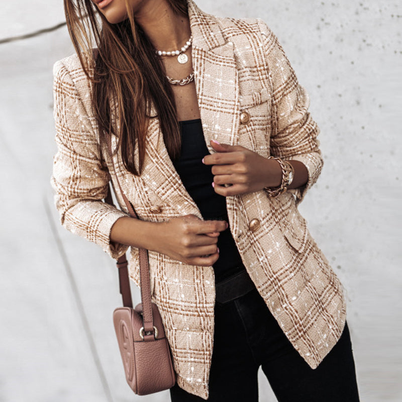 Luvik | Elegant rutete blazer for kvinner