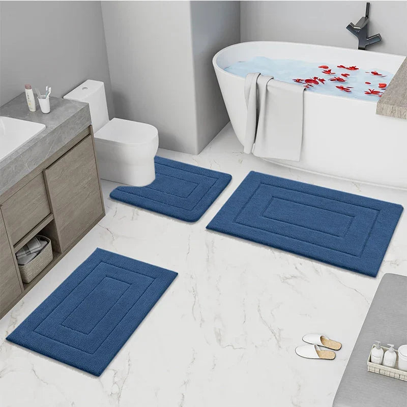 Baderomsmatte Mikrofiber Anti-Sklipp – Dobbeltlag Badmatte | Svært Absorberende & Myk | Komfort Dørmatte | Luvikno