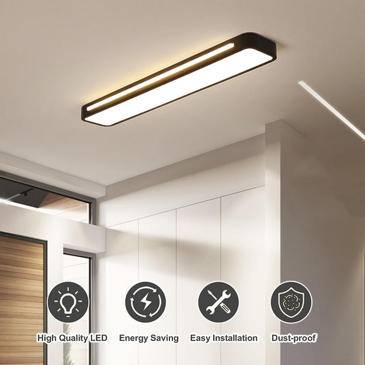 Luvikno | Minimalistisk LED Taklampe laget av Jern og Akryl