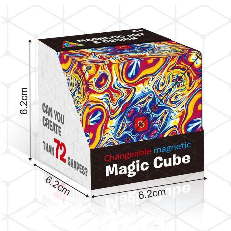 Magnetisk omformings-kube | Transformasjons-puslespill leke | Flerfarget