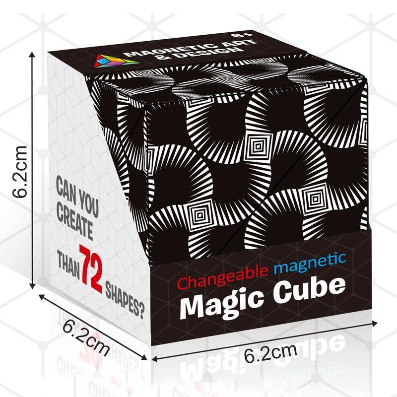 Magnetisk omformings-kube | Transformasjons-puslespill leke | Flerfarget