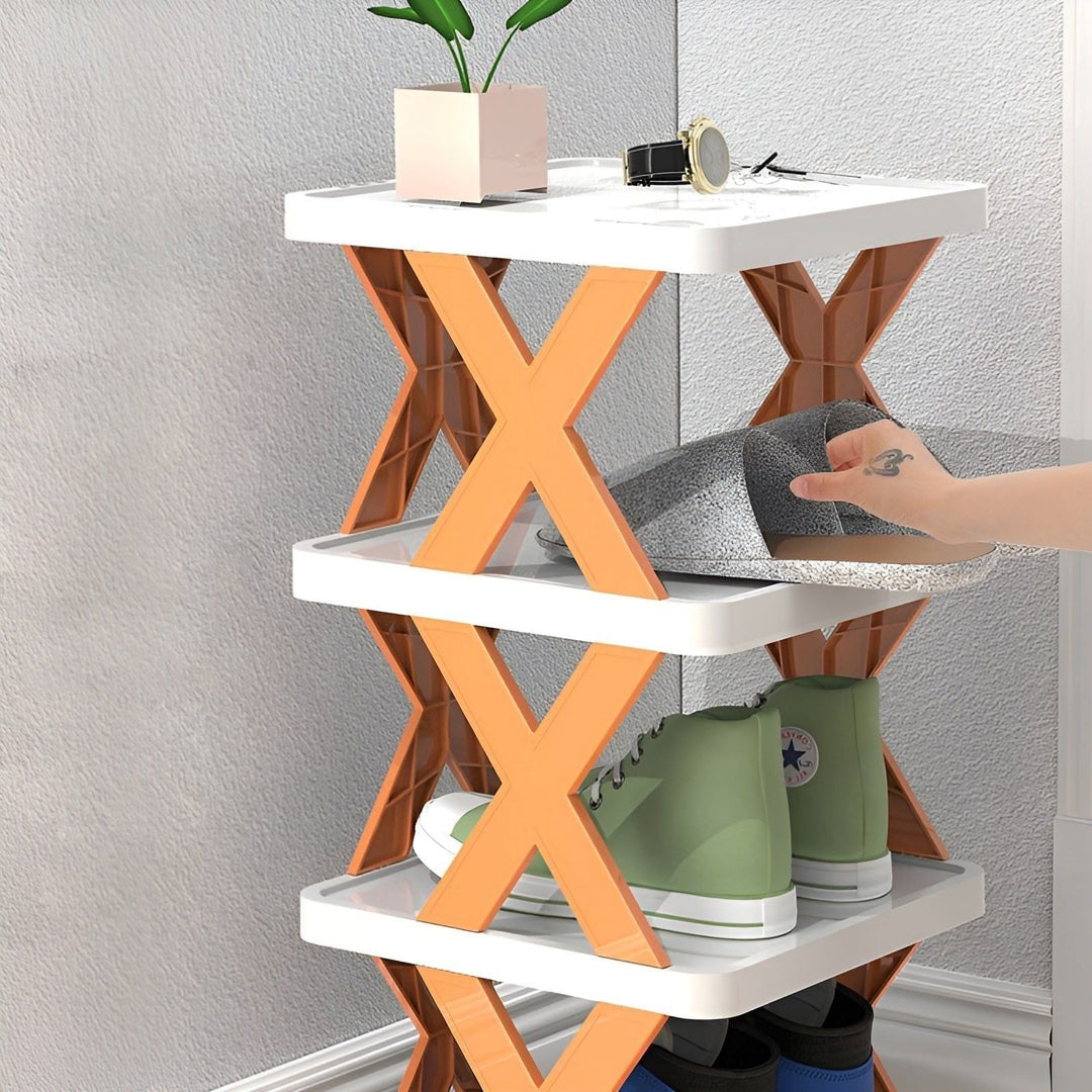 FlexiRack Skoorganizer - Multifunksjonell Flerlags Sammenleggbart Skohylle | Luvikno