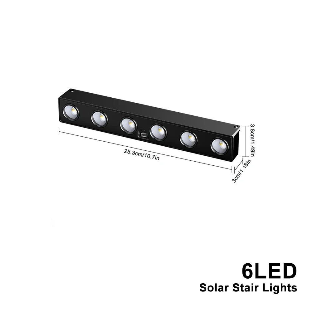 Luvikno | Solavera LumiFence Sollys | 4-delt sett LED utendørslys | IP54 værbestandig | Aluminium | For hage, gjerde & terrasse