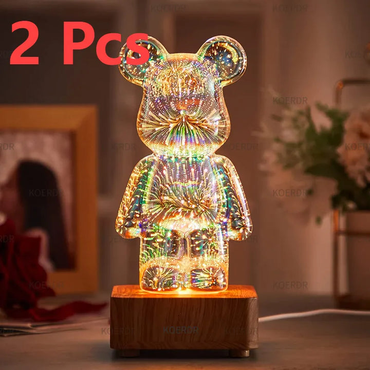 Magisk 3D Fyrverkeri Projekterings Stemningslampe - StarBear | Luvikno