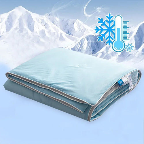 Air Condition Sommer Komforter — Ren Farge Is Silke Kjøleteppe, Lett & Glatt Twin/King Størrelse Quilt | Luvikno