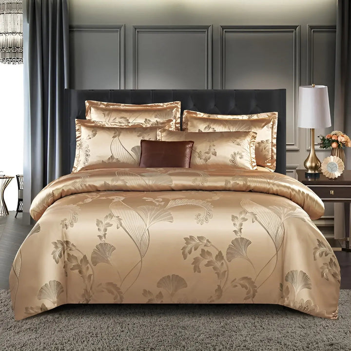 Luvikno | Chic Satin Jacquard Duvet Cover for Luxury Bedroom