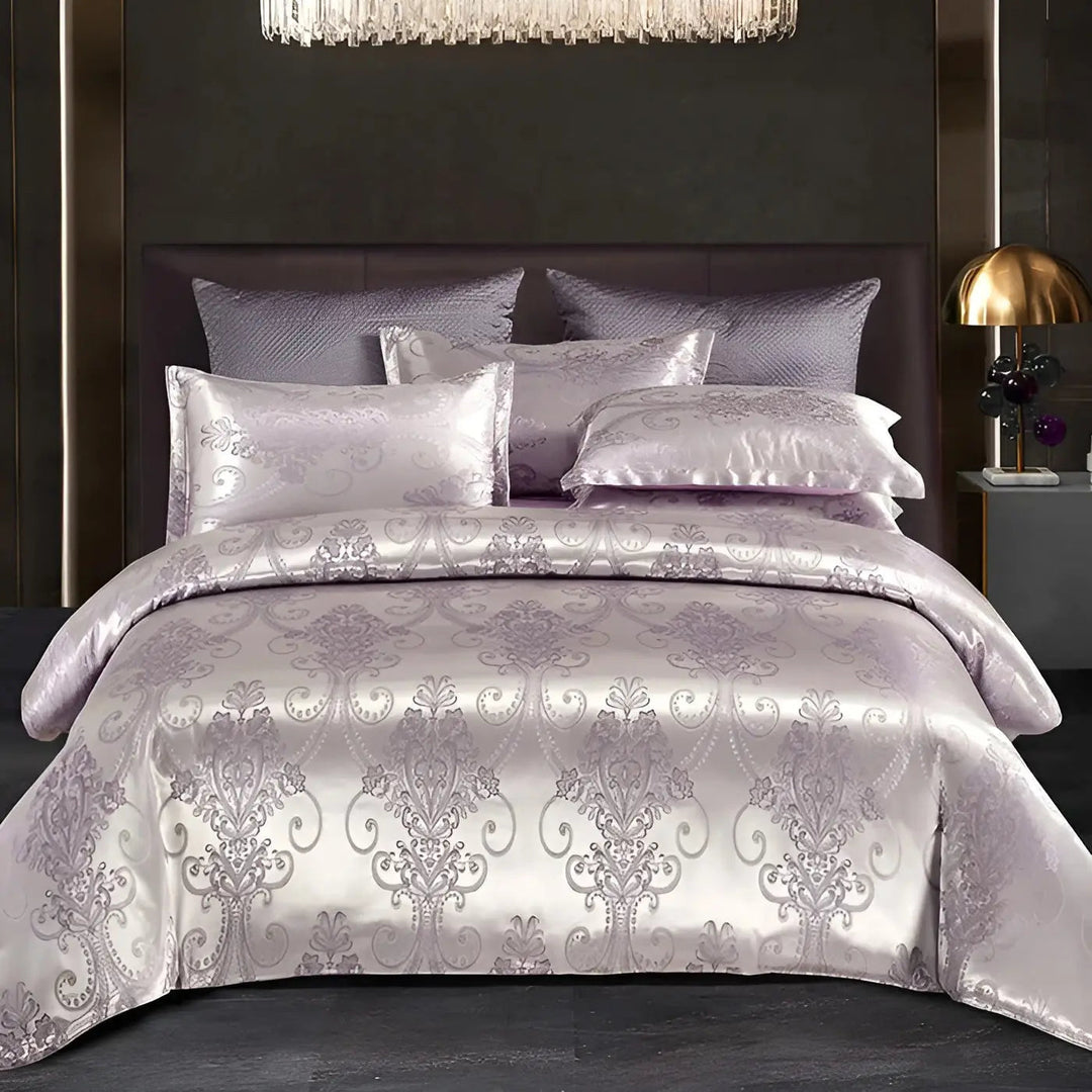 Luvikno | Chic Satin Jacquard Duvet Cover for Luxury Bedroom