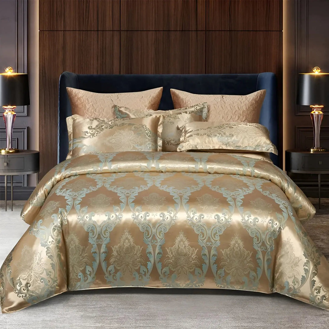 Luvikno | Chic Satin Jacquard Duvet Cover for Luxury Bedroom