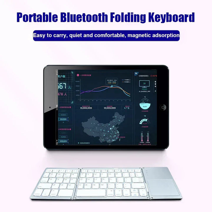Trådløst sammenleggbart Bluetooth-tastatur med berøringspute – Kompakt, allsidig og ultrabærbar | Luvikno