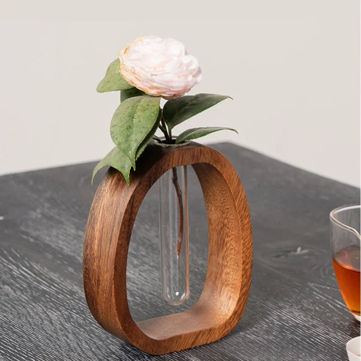 Oval Wood Frame Single Stem Vase | Luvikno