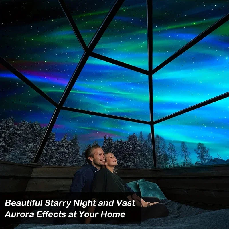 Luvikno | Polariva Nordlys Prosjektor med Musikk Synkronisering og Fjernkontroll for RGB Atmosfære Belysning