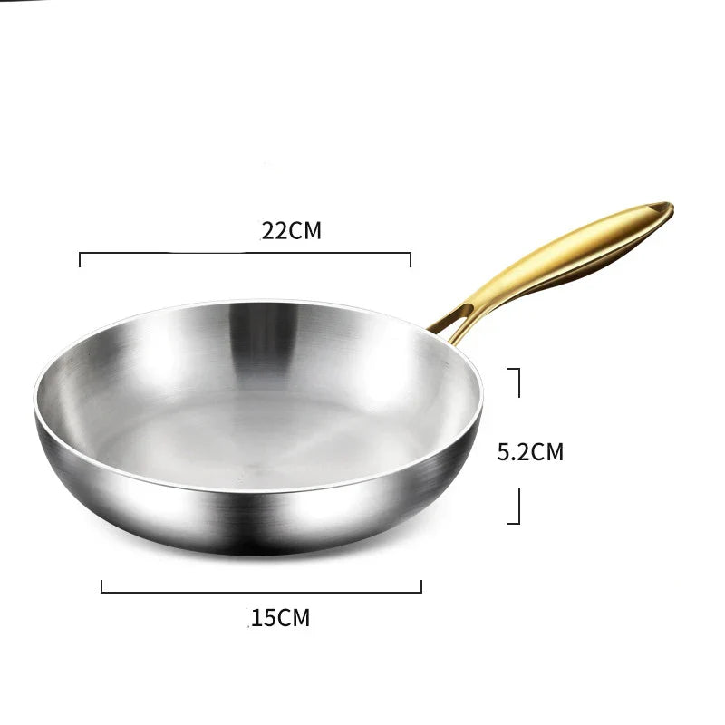 ChefSteel – Profesjonell Rustfritt Stål Stekepanne for Gass & Induksjon | Luvikno