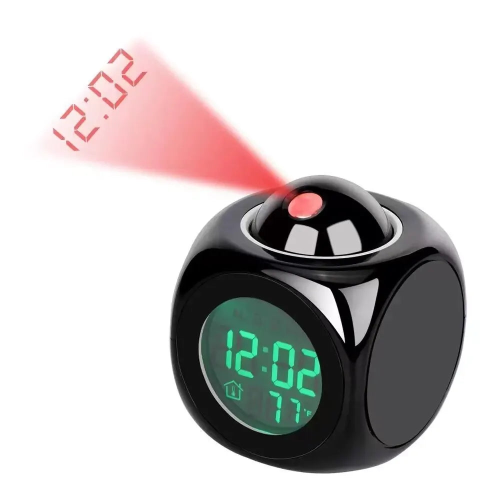 AlarmBeam Projektsjons Vekkerklokke med Temperatur og Dobbelt Alarm – LED Skjerm | Luvikno