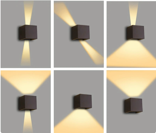 Moderne LED vegglampe i kube design, minimalistisk vegglampe for gang og stue | Luvikno
