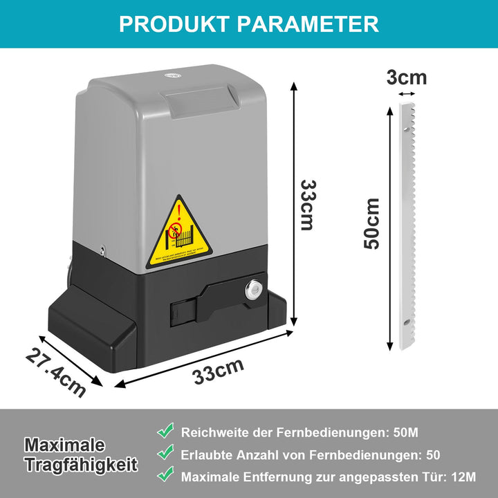 Skyvedørsdrift garasjeportåpner 370W/550W/750W | Luvikno