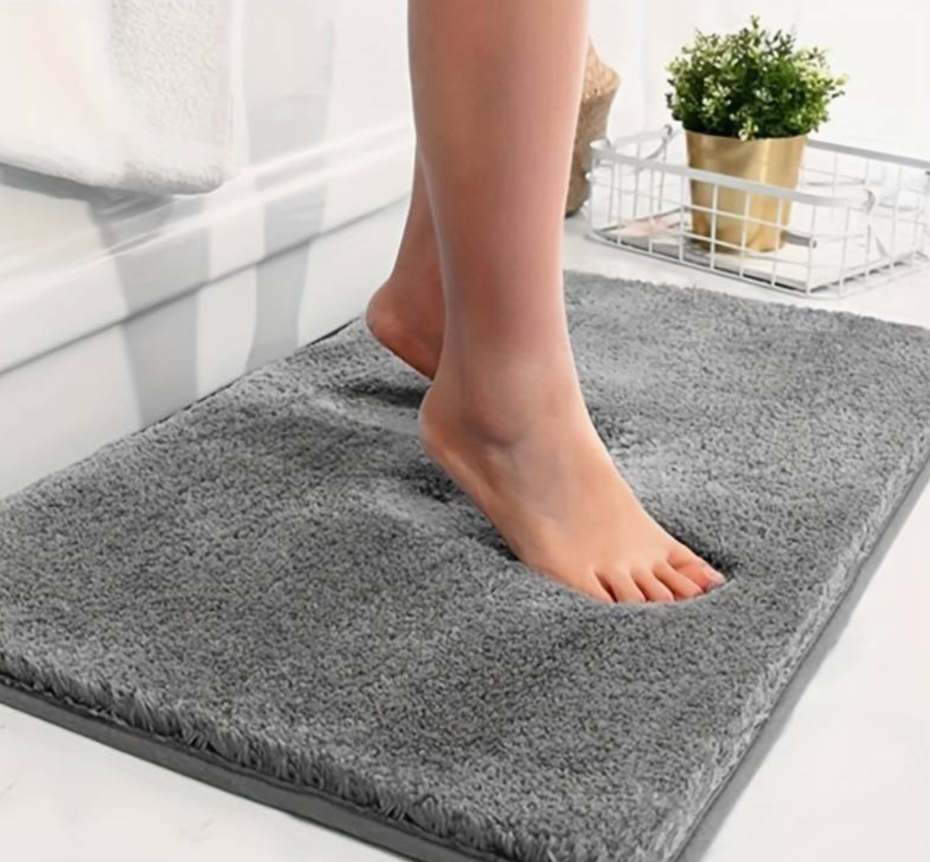 Tykk mikrofiber badematte - Myk, absorberende, sklisikker - Perfekt for bad og soverom | Luvikno