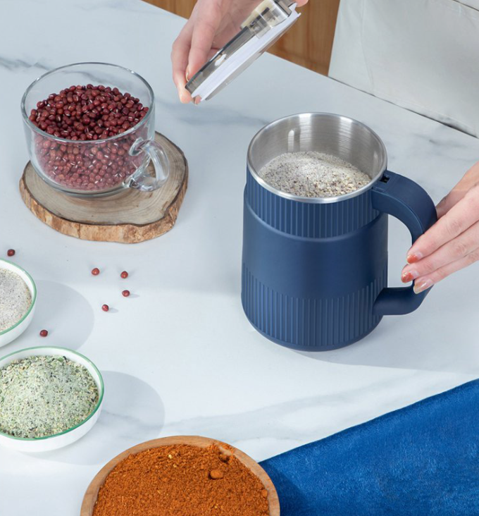 Elektrisk kornmølle – Mølle for korn, frø, krydder & kaffe (Blå / Hvit)