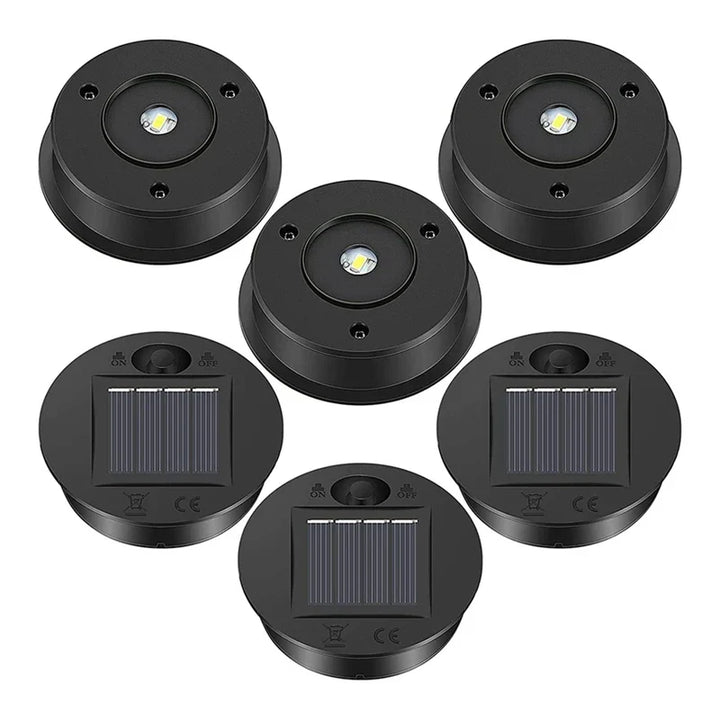 Luvikno | Solaverna 6-delt sett solerstatningslokk for hagen lanternene | Ø 7 cm | LED-lamper med solcellepanel | Vanntett & Automatisk