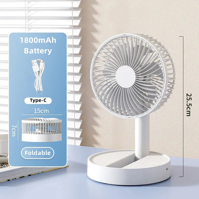Luvikno | Falt vifte AeroFold | 4-trinns USB-vifte med timer | Kompakt & Stillegående | For innendørs & utendørs