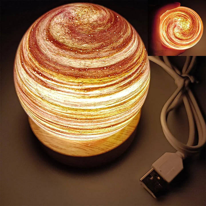 3D Krystall Planet Atmosfære Nattlampe | Luvikno