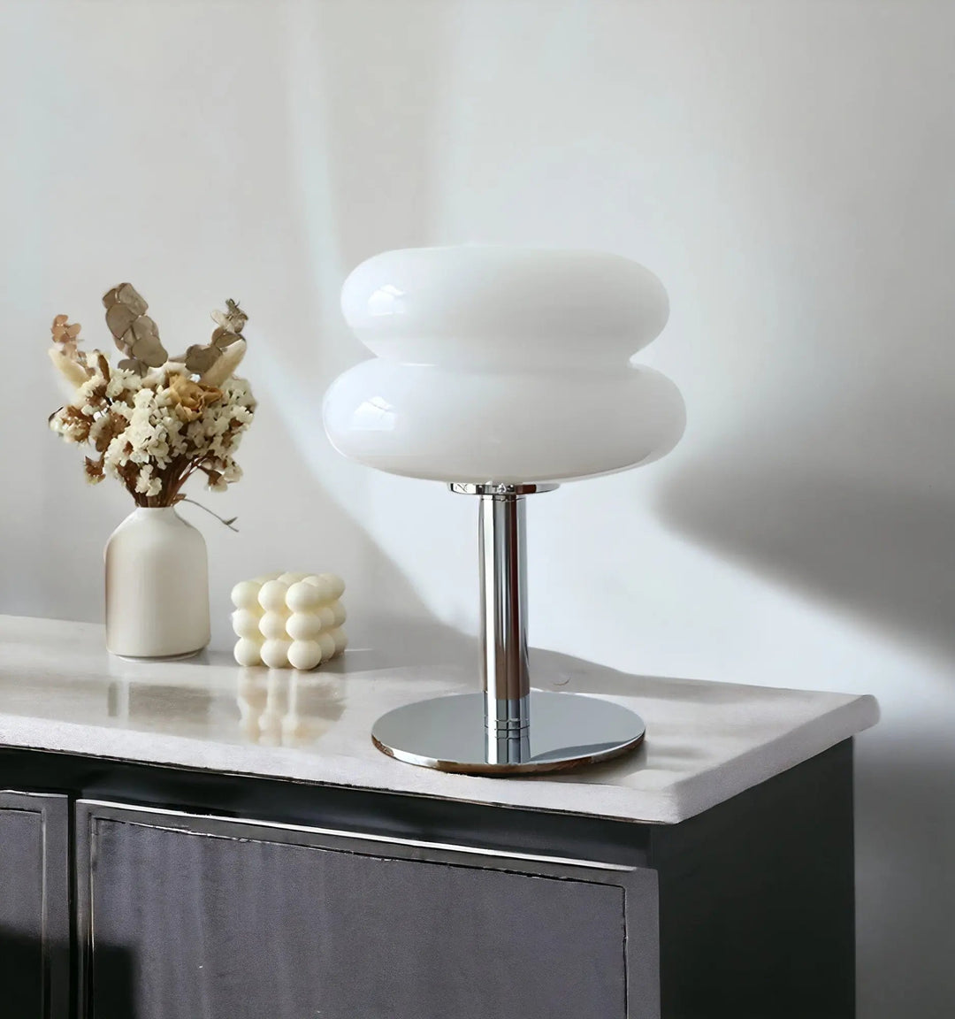 Luvikno | Elegant Macaron Glass Table Lamp med USB - 3 Lysfarger