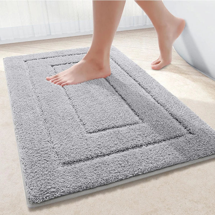 Baderomsmatte Mikrofiber Anti-Sklipp – Dobbeltlag Badmatte | Svært Absorberende & Myk | Komfort Dørmatte | Luvikno