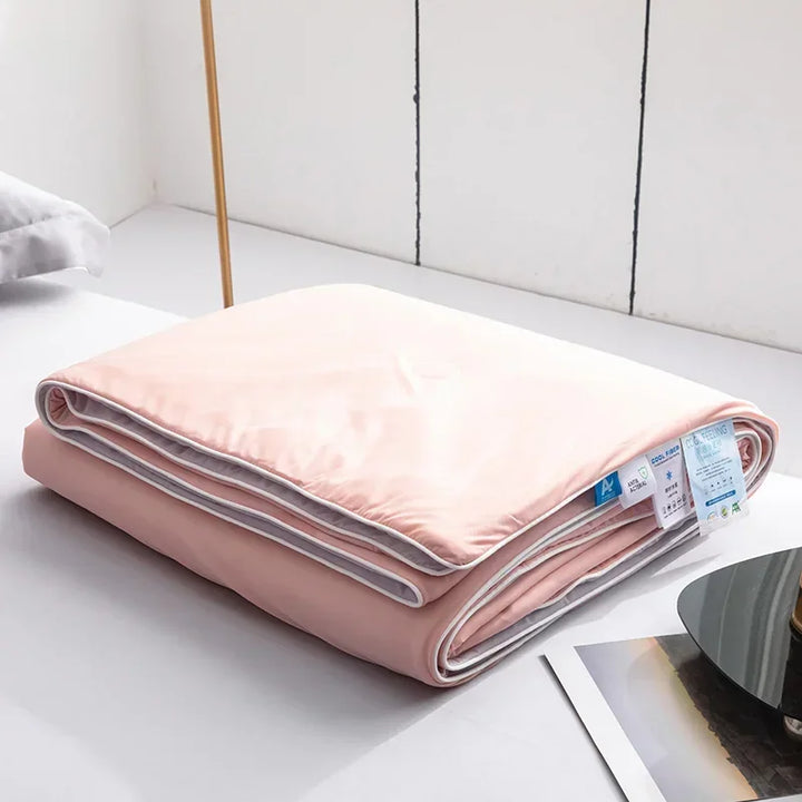 Air Condition Sommer Komforter — Ren Farge Is Silke Kjøleteppe, Lett & Glatt Twin/King Størrelse Quilt | Luvikno