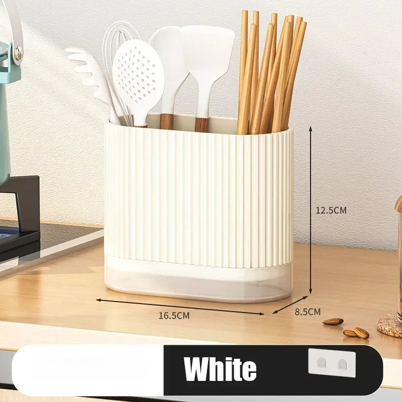 Luvikno | Bestikkorganisator Duo | Veggmonterbar bestikkholder | Ingen boring | Dreneringsfunksjon | 16.5 × 8.5 × 12.5 cm
