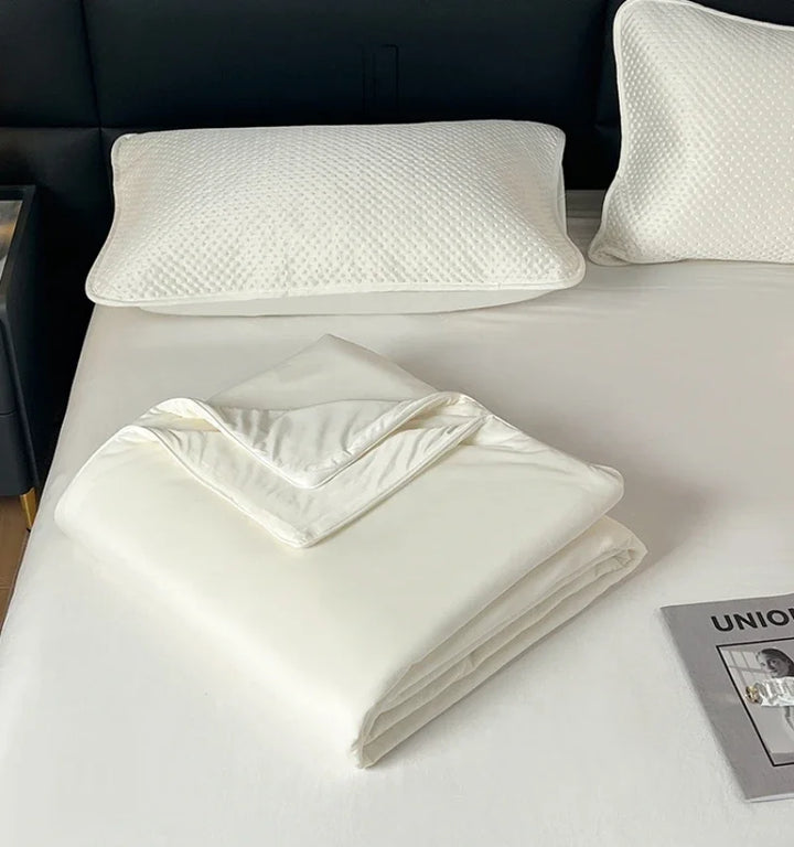 Air Condition Sommer Komforter — Ren Farge Is Silke Kjøleteppe, Lett & Glatt Twin/King Størrelse Quilt | Luvikno