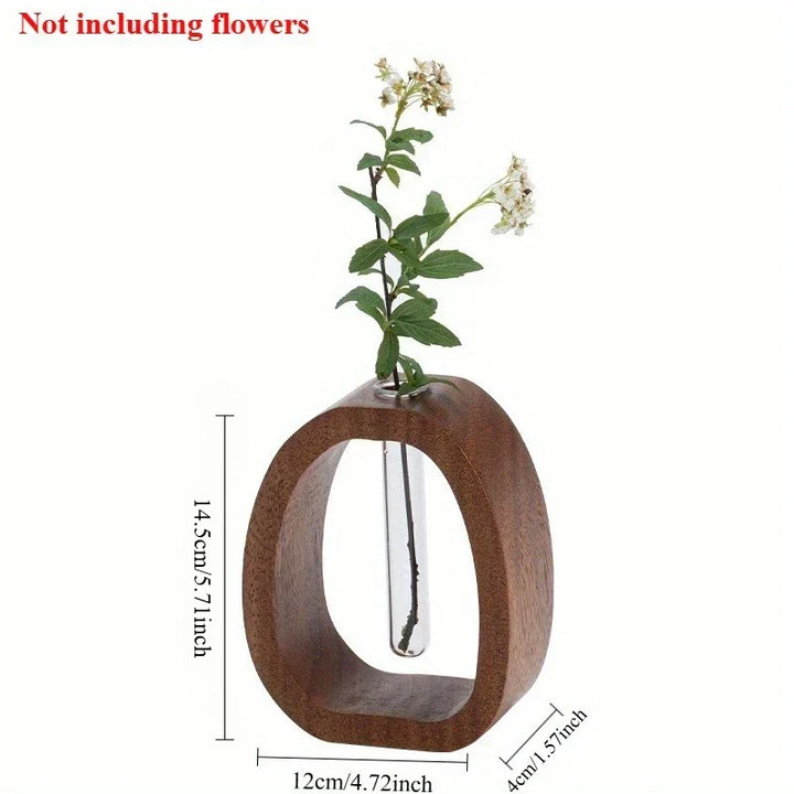 Oval Wood Frame Single Stem Vase | Luvikno