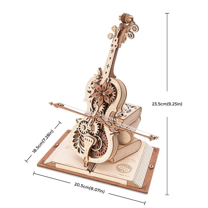 3D Magisk Mekanisk Treskulptur Cello Puslespill | Luvikno