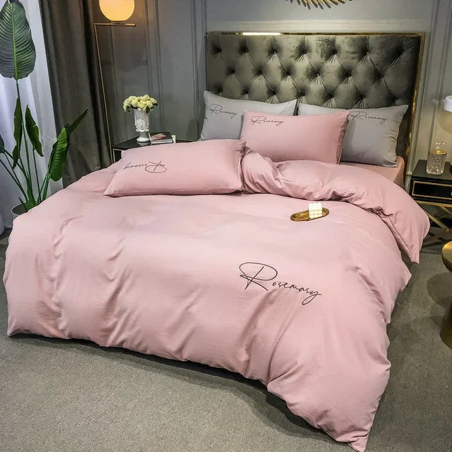 Luksus Dyne Trekk med Elegant Broderi – Myk, Pustende og Høy Kvalitet | Luvikno