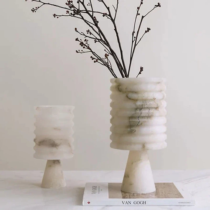 Hvit Onyx Blomster Vase Luvikno