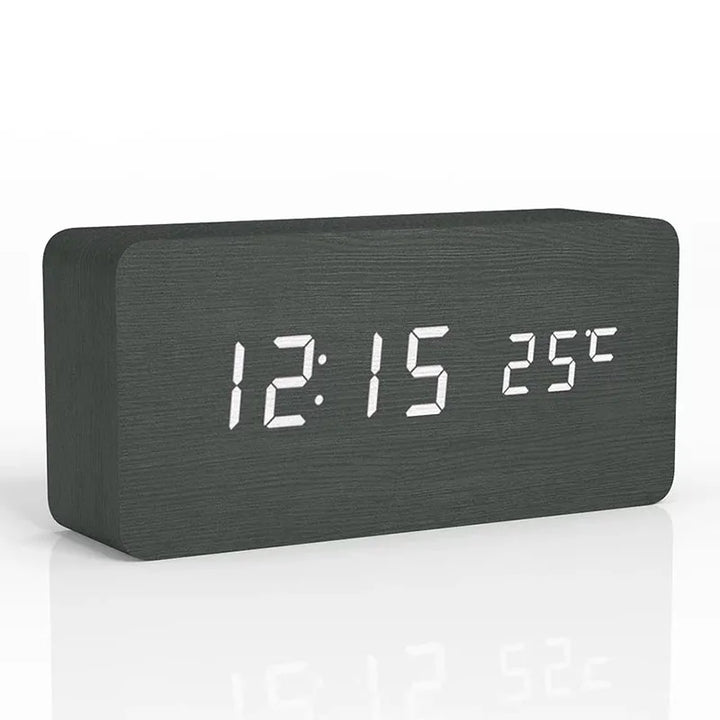 Luvikno | Digital vekkerklokke laget av tre | LED-skjerm | Moderne design | Stille | Miljøvennlig