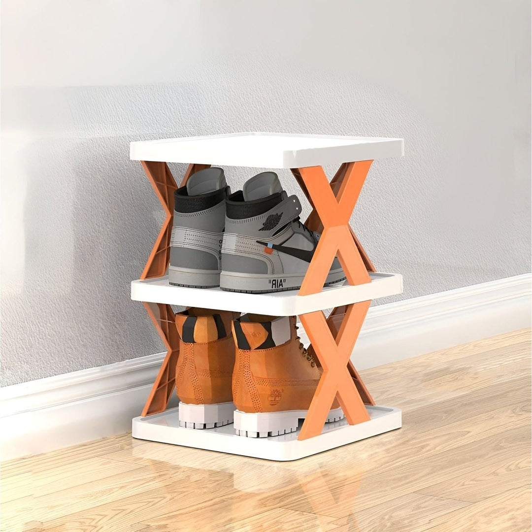 FlexiRack Skoorganizer - Multifunksjonell Flerlags Sammenleggbart Skohylle | Luvikno