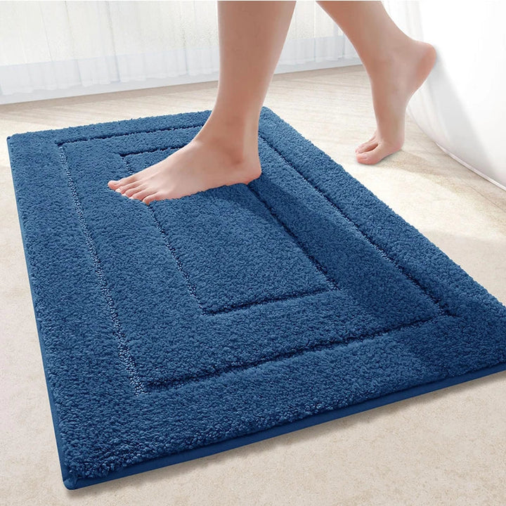 Baderomsmatte Mikrofiber Anti-Sklipp – Dobbeltlag Badmatte | Svært Absorberende & Myk | Komfort Dørmatte | Luvikno