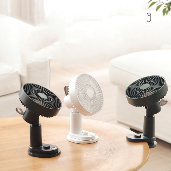 Smart Remote Control Usb Charging Shaking Head Desktop Fan Stroller Clip Fan(Black) | Luvikno