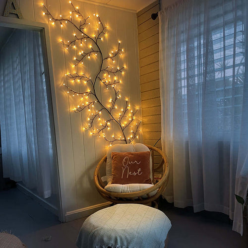 Glødende Tregren Dekor LED Vegglampe Luvikno