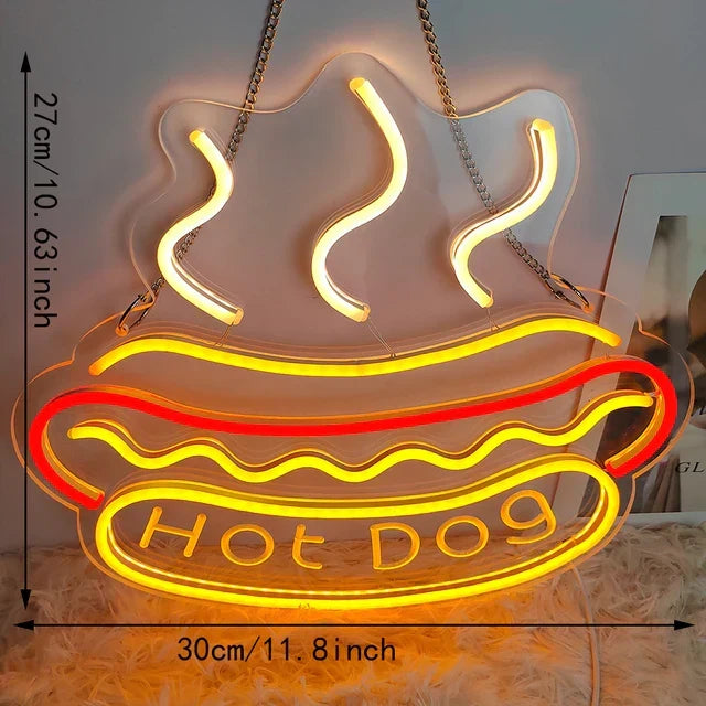 Neon Fast Food Skilt – Lysende Tacos Design, LED Nattlys for Restauranter og Kjøkken | Luvikno