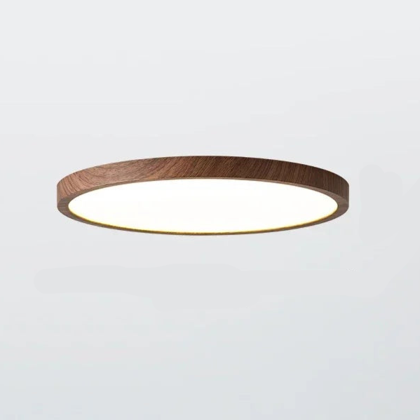 Luvikno | Moderne Sirkulær Taklampe med Justerbart LED-belysning i Varm Valnøttfarge for Stue og Soverom