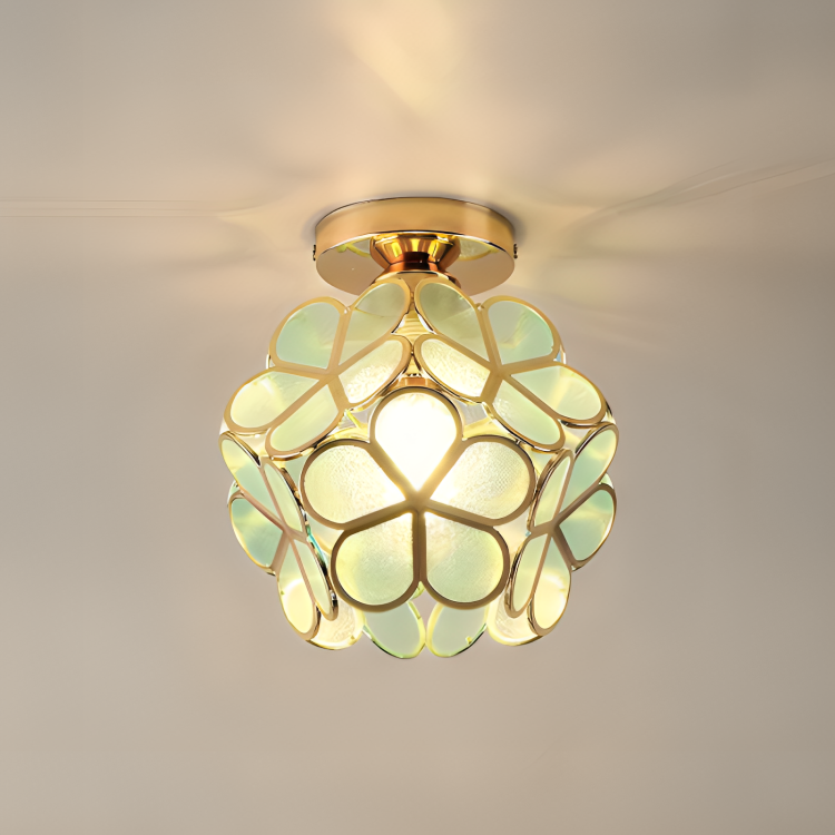 Retro stil PVC taklampe – Blomstermønster for et unikt utseende | Luvikno