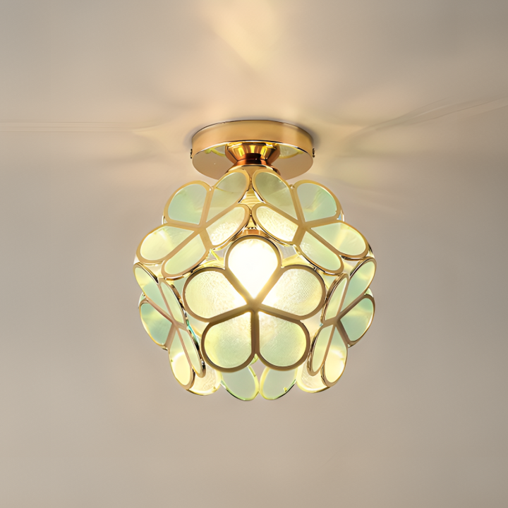 Retro stil PVC taklampe – Blomstermønster for et unikt utseende | Luvikno