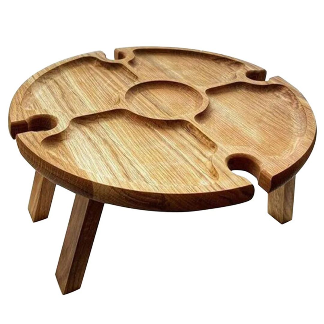 CheeseBoard Delights – Stylish Wooden Picnic Accessory Luvikno