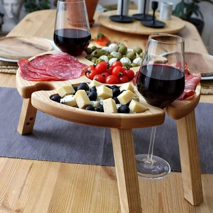 CheeseBoard Delights – Stylish Wooden Picnic Accessory Luvikno