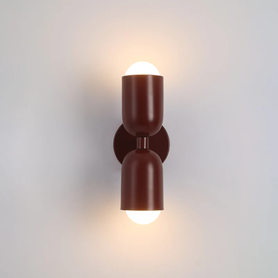 Luvikno | Vegglampe DuoGlow | Dobbelsidig LED-belysning | Fargefremheving for ditt hjem | Metalkabinett i grønn, rosa eller rød