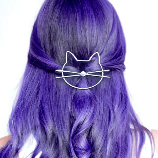 Whiskered Cat Pearl Hair Clip | Luvikno